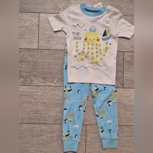 Brand New George Little Sailor 100% Cotton Kids Pajamas - White and Blue. 3T